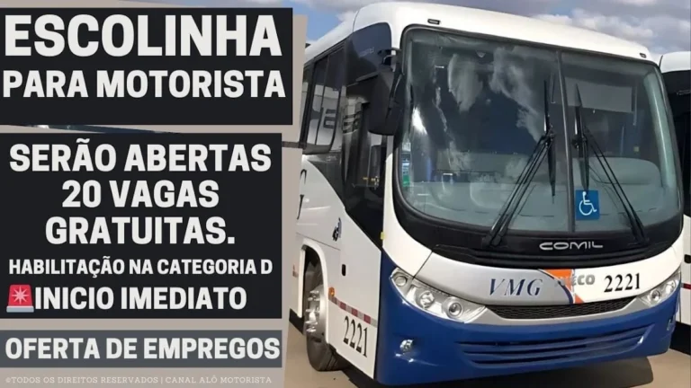 Araxá: 20 Vagas Gratuitas na Escolinha para Motoristas Categoria D em 2026 pela Viação Minas Gerais e SEST SENAT