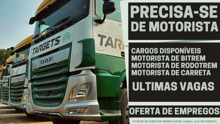Targets Transportes Abre Vagas Urgentes para Motoristas de Bitrem, Rodotrem e Carreta no Rio de Janeiro com Salários Atrativos e Benefícios Exclusivos