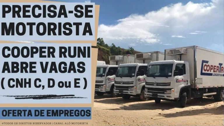 Oportunidade Imperdível: Cooper Runi Recruta Motoristas C, D e E com Experiência em Rotas Regionais para Vagas Urgentes em Minas Gerais