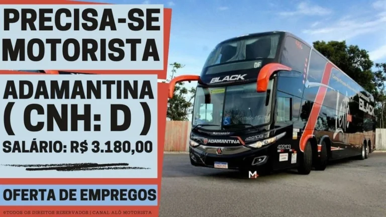 Adamantina Abre Vaga Urgente para Motorista Efetivo em São Paulo com Salário de R$ 3.180 e Pacote de Benefícios na Barra Funda