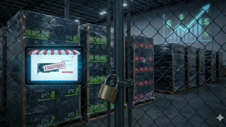 A escassez artificial de chips e GPUs: como o represamento de estoque e a demanda por IA afetam o mercado de tecnologia no Brasil