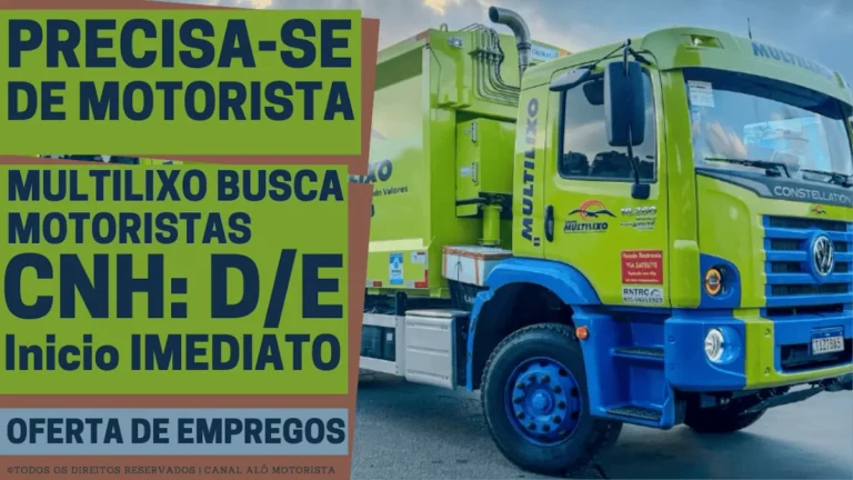 Multilixo Abre 5 Vagas Urgentes para Motoristas CNH D/E em Hortolândia, SP: Contratação Imediata com Benefícios e Oportunidade PCD