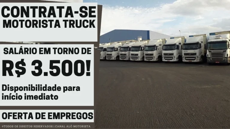 REC Transportes Abre Oportunidade para Motorista Truck em Aparecida de Goiânia com Salário de até R$ 3.500 e Pacote Completo de Benefícios