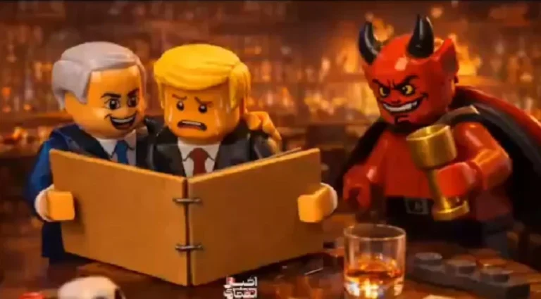 Irã divulga vídeo animado em estilo LEGO com Trump e Netanyahu ao lado do Diabo, acusando EUA de destruição
