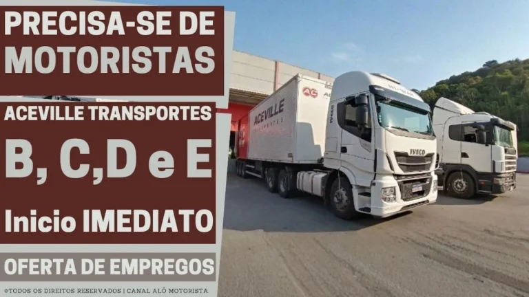 Aceville Transportes Abre Vagas Urgentes para Motoristas em Guarulhos, SP: Oportunidades para CNH B, C, D e E