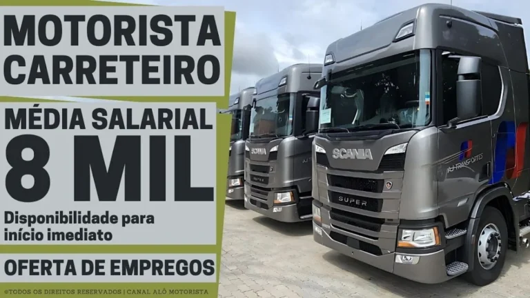 AJ Transportes Abre Vagas para Motoristas Categoria E Rodotrem com Ganhos de até R$ 8 Mil em Múltiplas Regiões do Brasil