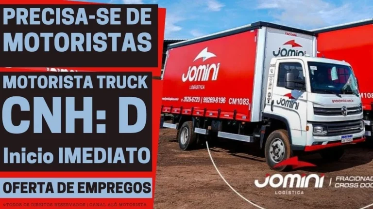 Jomini Logística Abre Vaga Urgente para Motorista Truck em Araraquara (SP): Salário, Benefícios e Como se Candidatar para Carga Fracionada