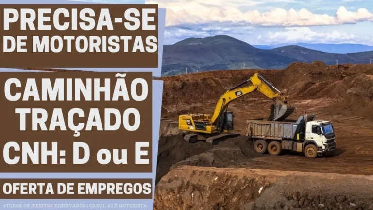 Mineração Serra da Moeda (MSM) Abre Novas Vagas para Motorista de Caminhão Traçado em Minas Gerais: CNH D/E, Experiência Comprovada e Benefícios Atrativos