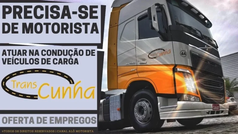 Transcunha Anuncia Vaga de Motorista Categoria E em Itajaí (SC) com Salário Competitivo e Benefícios SEST SENAT
