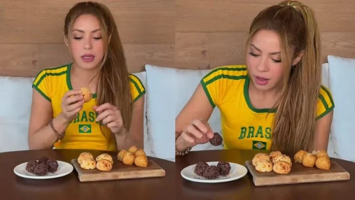 Shakira prova coxinha, brigadeiro e pão de queijo em português perfeito antes de show gratuito no Rio