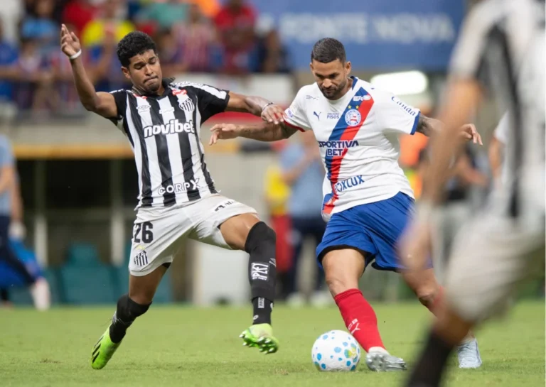 Sem Neymar e Gabigol: Santos Abre 2 a 0, Mas Cede Empate Heroico ao Bahia por 2 a 2 na Fonte Nova pelo Brasileirão