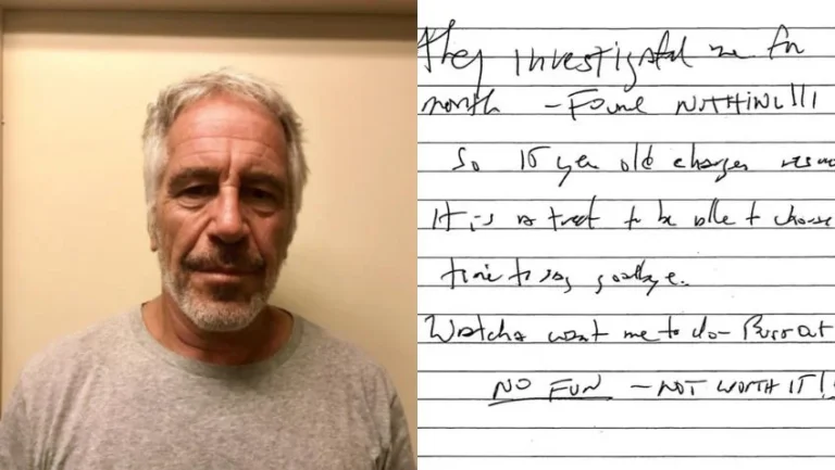 Nova Revelação: Justiça dos EUA Divulga Suposta Carta de Suicídio de Jeffrey Epstein Encontrada por Companheiro de Cela