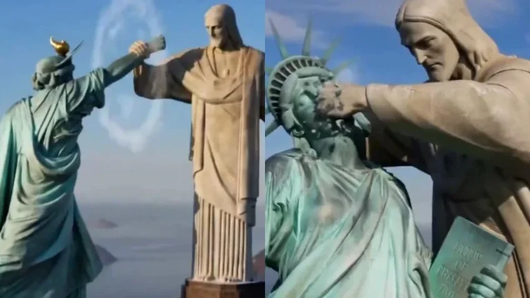 Irã divulga vídeo chocante com Cristo Redentor lutando contra a Estátua da Liberdade em propaganda contra os EUA