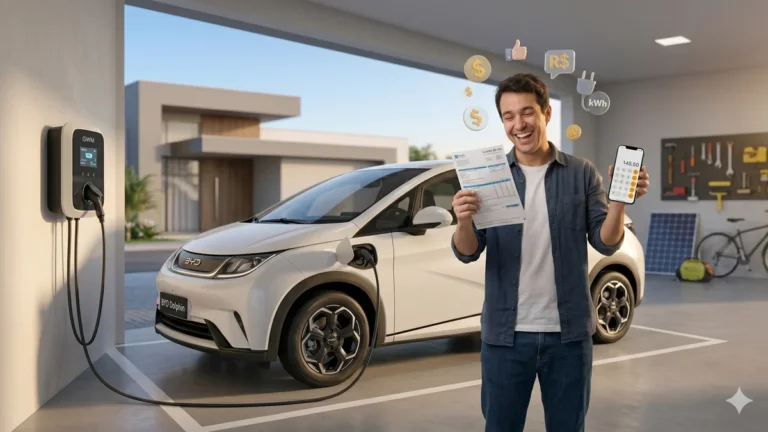 Carro Elétrico em Casa: Quanto a Conta de Luz Aumenta ao Carregar Modelos como BYD Dolphin Mini e Spark EUV?