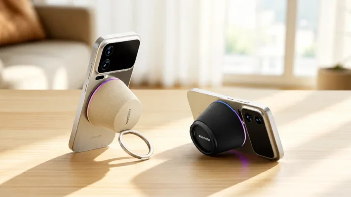 Xiaomi Lança Caixa de Som Magnética com MagSafe, RGB e Suporte Integrado para Celular: Conheça a Novidade que Gruda no seu Smartphone